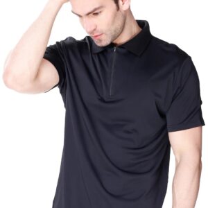 Koszulka polo Zip James Bradley – czarny