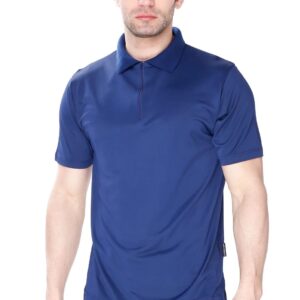 Koszulka polo Zip James Bradley – granatowy