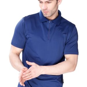 Koszulka polo Zip James Bradley – granatowy