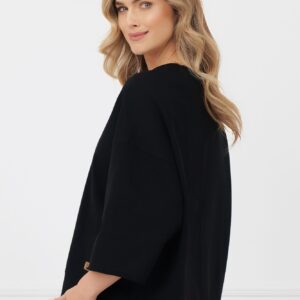 Bluza damska 3/4 rękaw Kaori Italian Fashion – czarny
