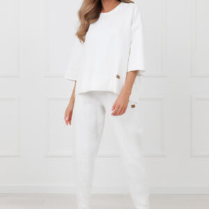 Bluza damska 3/4 rękaw Kaori Italian Fashion – ecru