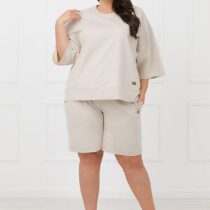 Bluza damska 3/4 rękaw Kaori Italian Fashion – ecru