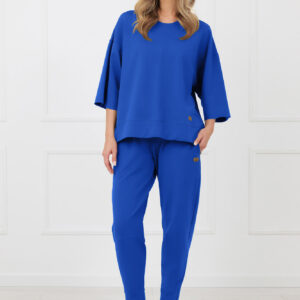 Bluza damska 3/4 rękaw Kaori Italian Fashion – kobaltowy