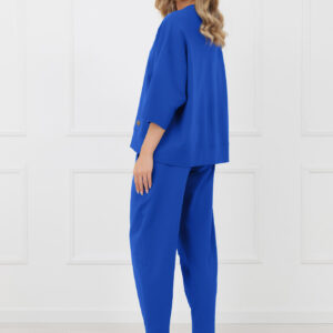 Bluza damska 3/4 rękaw Kaori Italian Fashion – kobaltowy