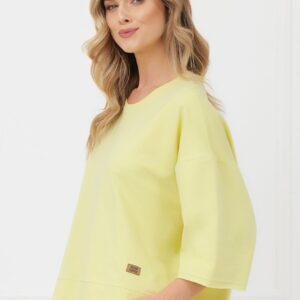 Bluza damska 3/4 rękaw Kaori Italian Fashion – żółty