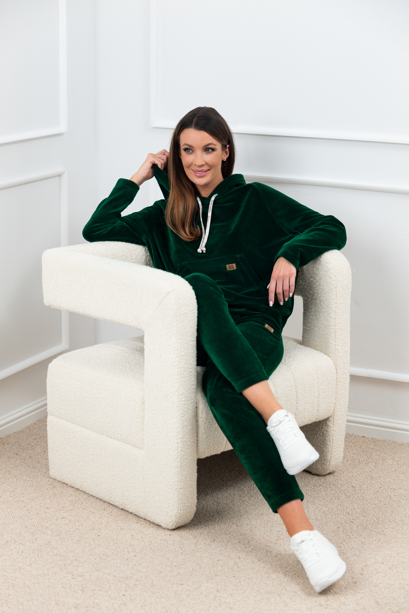 Oliw bluza damska długi rękaw Italian Fashion – ciemny zielony