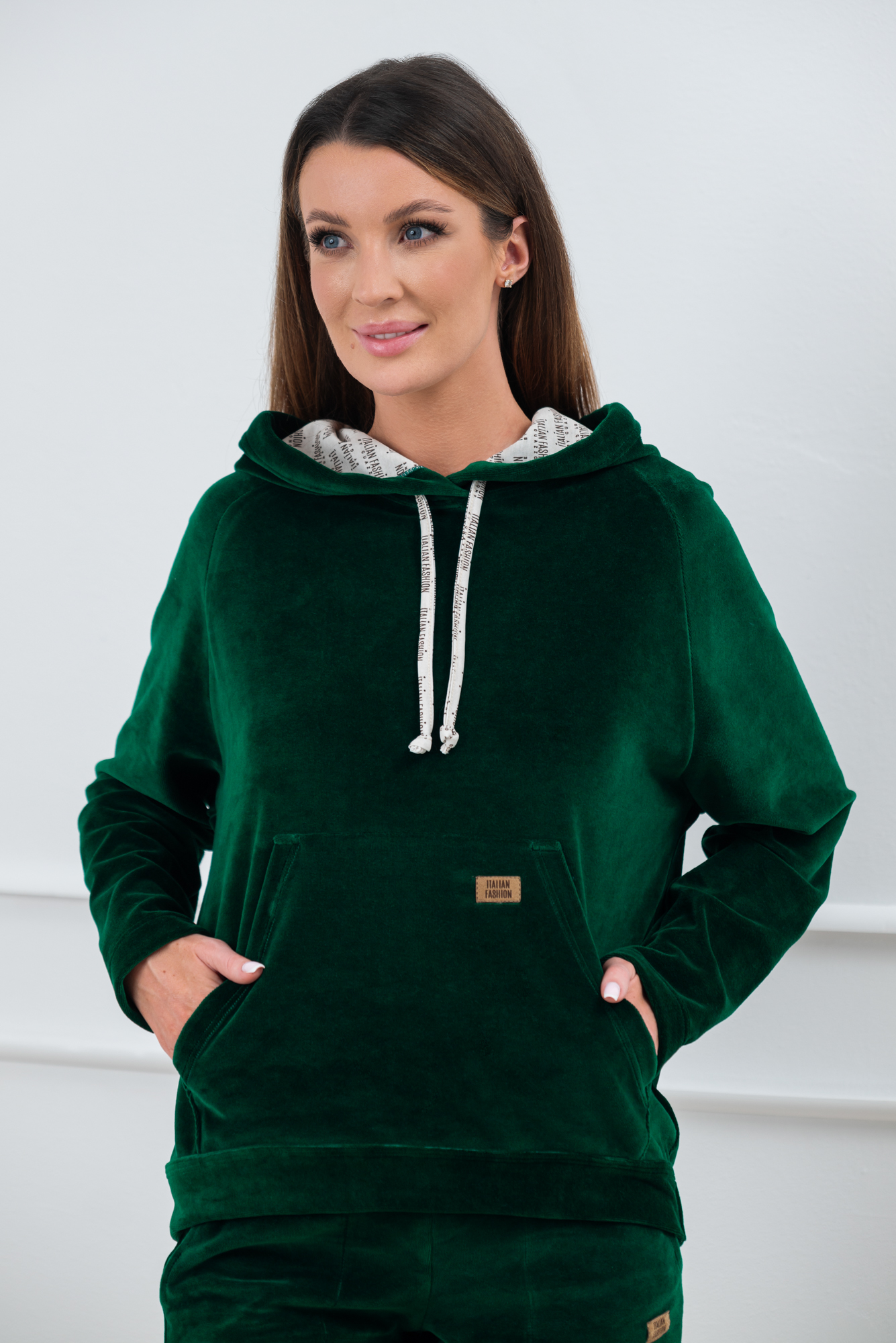 Oliw bluza damska długi rękaw Italian Fashion – ciemny zielony