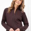 Bluza damska długi rękaw Credo Italian Fashion – brązowy