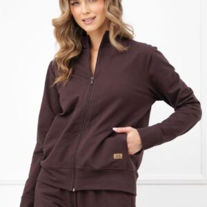 Bluza damska długi rękaw Credo Italian Fashion – brązowy