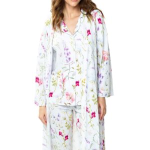 Peniuar Flores Mewa – druk w kwiaty