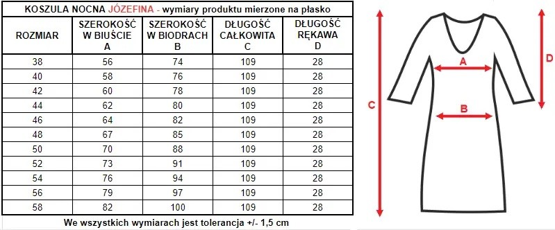 Koszula nocna Józefina Mewa – ceglasty