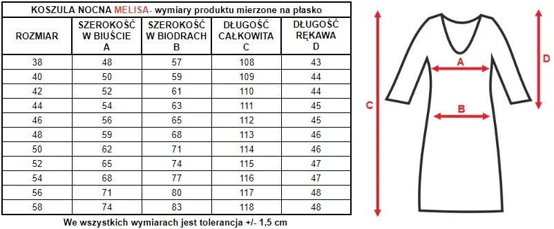Koszula nocna Melisa Mewa – niebieski