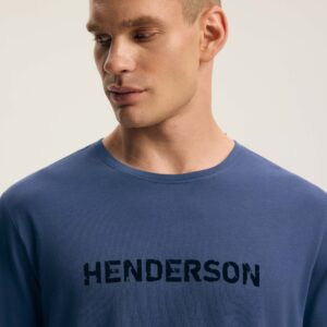 Męska długa piżama FLOCK z bawełną i dekoracyjnym nadrukiem Henderson