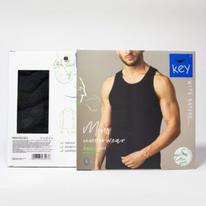 Bawełniany męski podkoszulek Key – biały