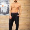 Hot touch – męskie spodnie dresowe Key – czarny melanż