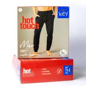Hot touch – męskie spodnie dresowe Key – czarny melanż