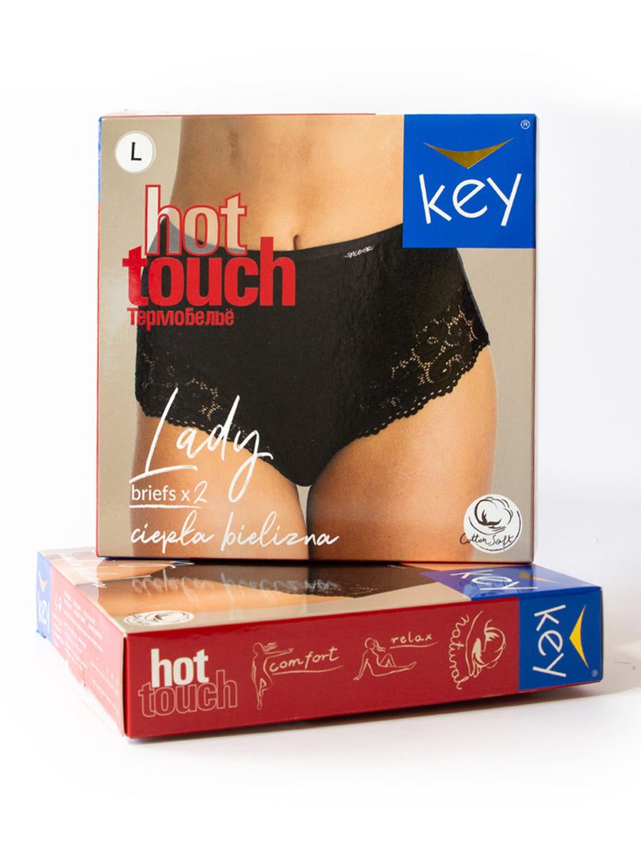 Ciepła bielizna Hot Touch z podwyższonym stanem 2 szt. Key – turkusowy melanż