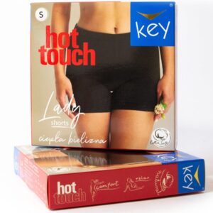 Długie gładkie szorty Hot Touch Key – czarny melanż