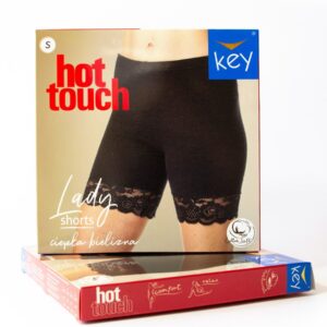 Długie szorty z koronką Hot Touch Key – czarny melanż