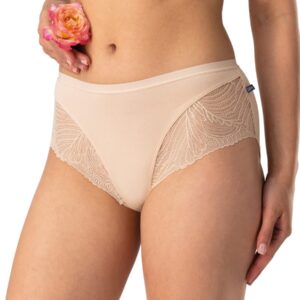 Eleganckie midi bikini z koronką 2 szt. Key – beżowe