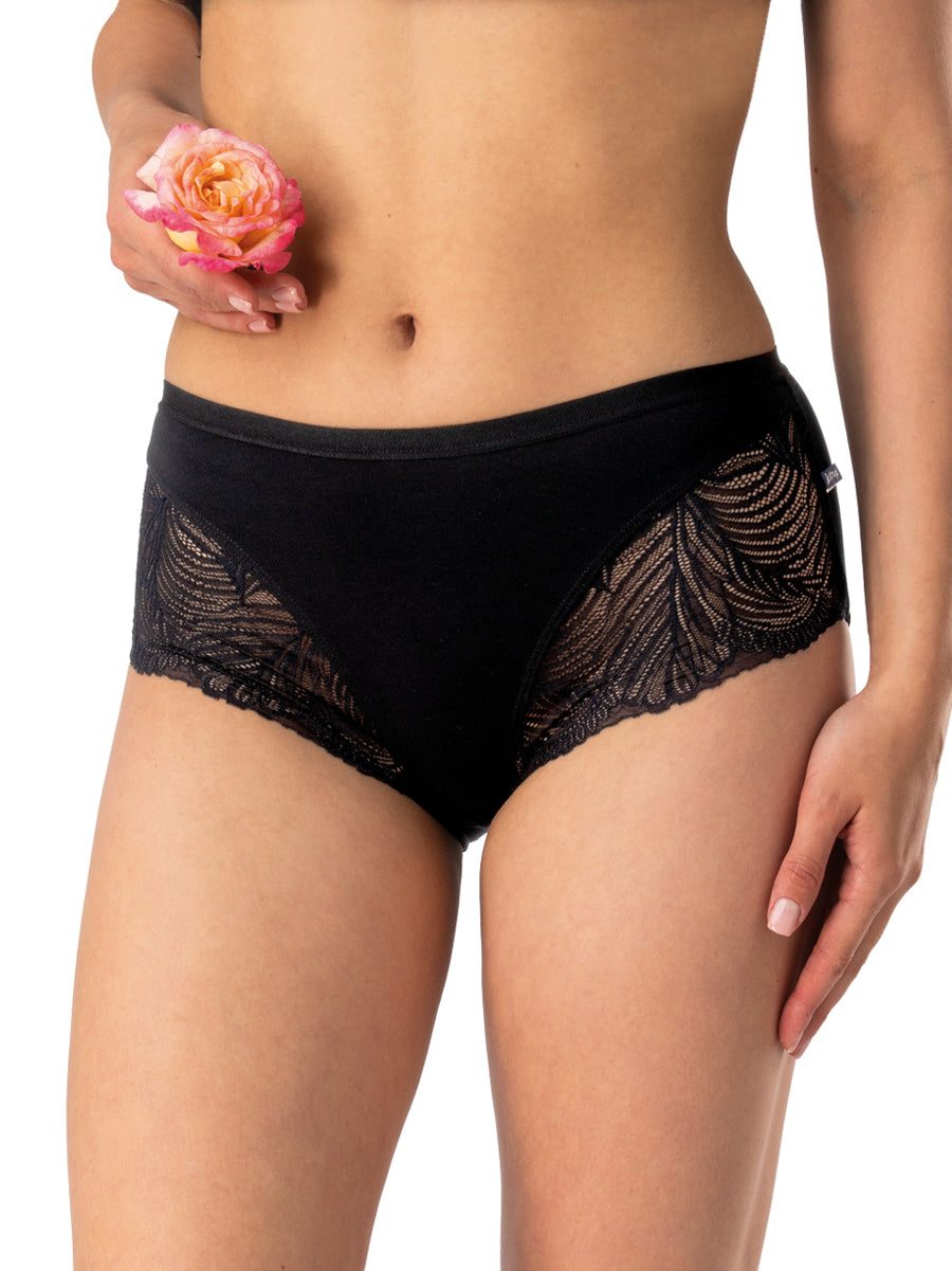 Eleganckie midi bikini z koronką 2 szt. Key – czarne