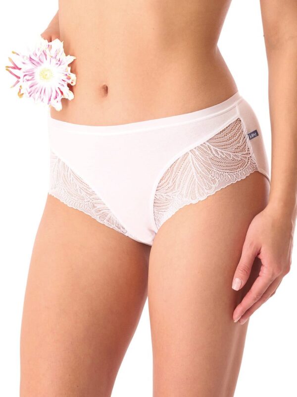 Eleganckie midi bikini z koronką 2 szt. Key – białe