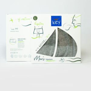 Klasyczne bokserki męskie Key – szary melanż