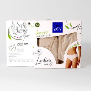 Klasyczne gładkie majtki 2 szt. Key – beżowe