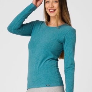 Koszulka Hot Touch z długim rękawem Key – turkusowy melanż