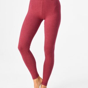 Legginsy Hot Touch z wąską gumką w pasie Key – bordowy melanż