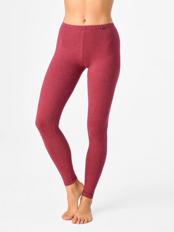 Legginsy Hot Touch z wąską gumką w pasie Key – bordowy melanż