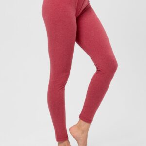 Legginsy Hot Touch z wąską gumką w pasie Key – bordowy melanż