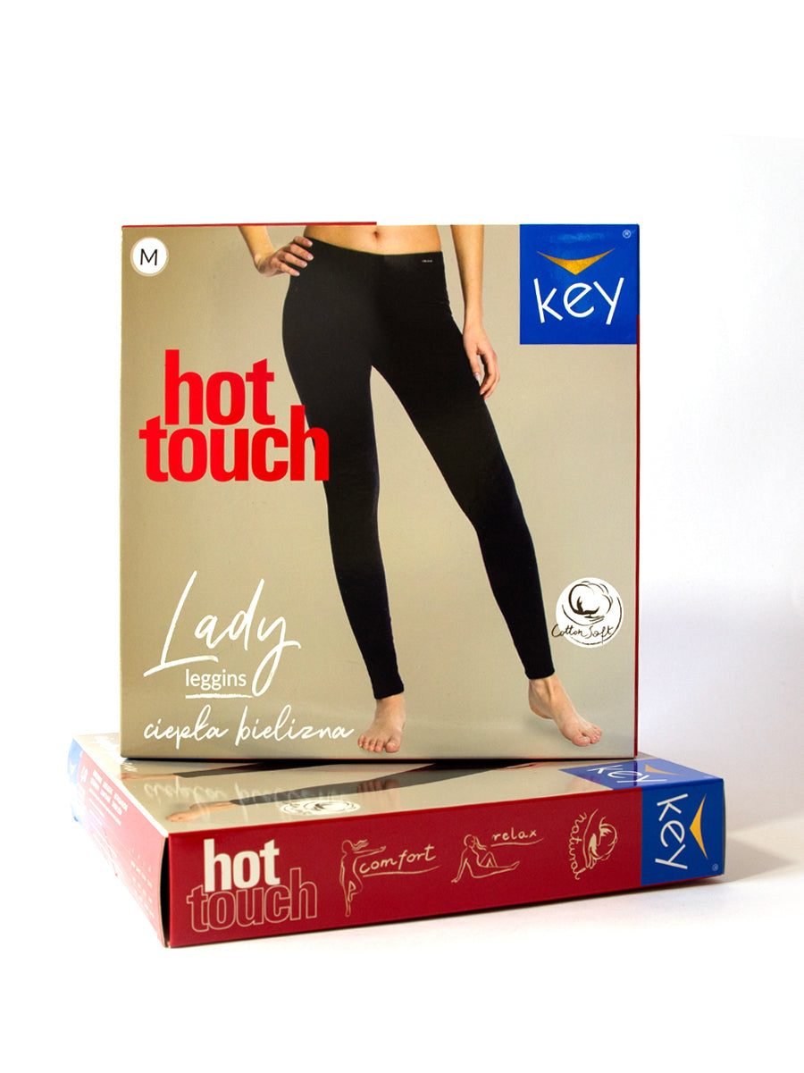 Legginsy Hot Touch z wąską gumką w pasie Key – granatowy melanż