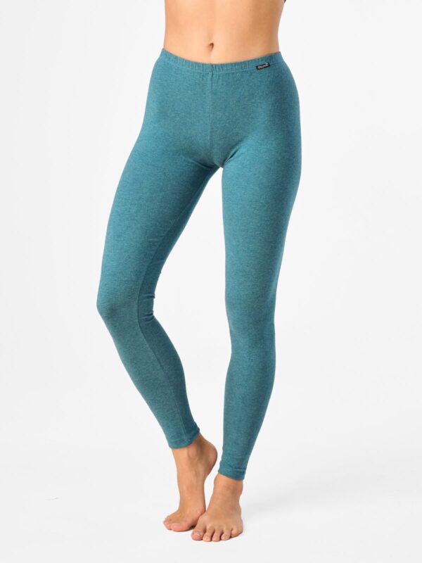 Legginsy Hot Touch z wąską gumką w pasie Key – turkusowy melanż