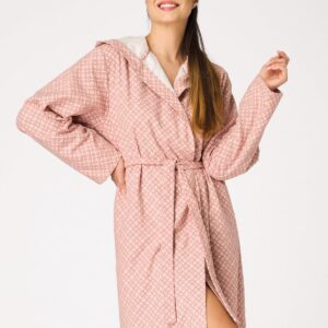 Elegancki etno szlafrok flanelowy Key