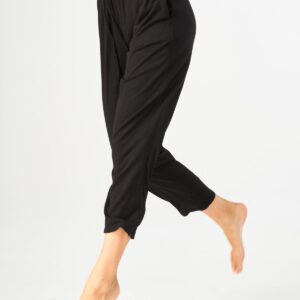 Lekkie spodnie modal & wełna merino – 3 sploty Key – czarne