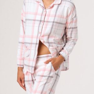 Flanelowa piżama damska 100% bawełny Key