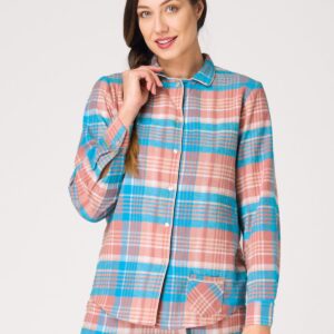 Flanelowy komplet damski w kobiecą kratę Key