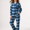 Flanelowy komplet dla niej w niebieską kratę Key