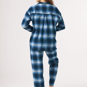 Flanelowy komplet dla niej w niebieską kratę Key