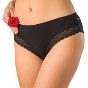 Niskie koronkowe majtki mini bikini 2 szt. Key – czarne