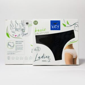 Niskie koronkowe majtki mini bikini 2 szt. Key – czarne