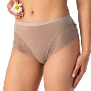 ELEGANCKIE MIDI BIKINI Z KORONKĄ- cappuccino 2 szt. Key – cappuccino