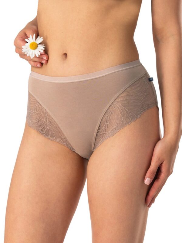 ELEGANCKIE MIDI BIKINI Z KORONKĄ- cappuccino 2 szt. Key – cappuccino