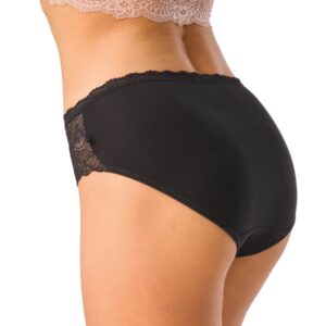 Zmysłowe koronkowe majtki midi bikini 2 szt. Key – czarne