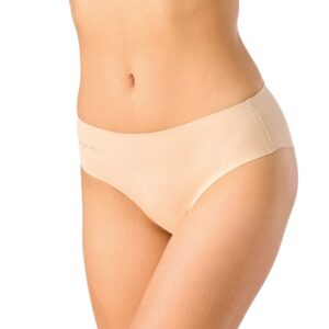 Bezszwowe midi bikini z odsłonięta linią pośladków beżowe Key – beżowy