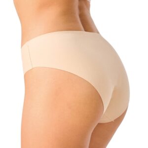 Bezszwowe midi bikini z odsłonięta linią pośladków beżowe Key – beżowy