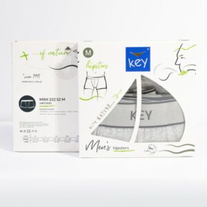 Melanżowe bokserki Key – szary melanż