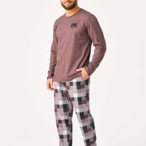 Piżama męska z motywem niedźwiedzia 100% bawełna – do 4xl Key