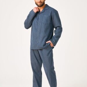 Elegancka piżama męska flanelowa 100% bawełna w pudełku prezentowym – do 4 xl Key